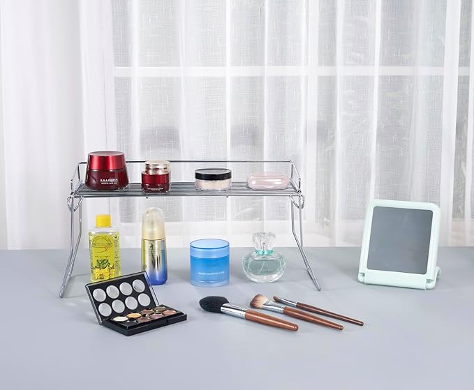 Metal The Sink Vanity Organizer, Bathroom or Kitchen Sink Organizer, Feminine Products Organizer (Chrome)