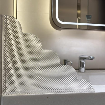 2PCS Shower Splash Guard for Bathtub Corner, 9.1 x 11.5 inches, Adhesive Water Guard for Bathroom Tubs and Sinks/Bathroom Gift/Accessories