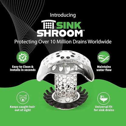 SinkShroom Ultra Revolutionary Bathroom Sink Drain Protector, Stainless Steel