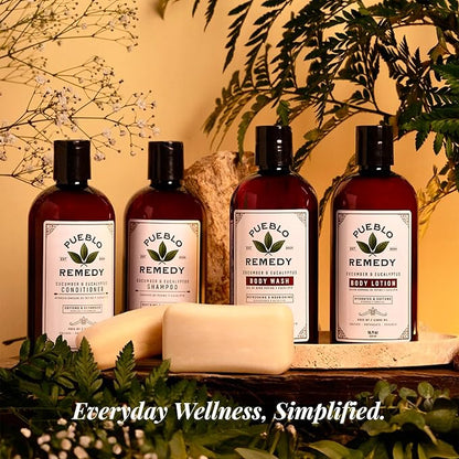 Pueblo Remedy Body Lotion, Cucumber & Eucalyptus – Hydrating & Softening Moisturizer with Shea & Cocoa Butter, Vegan & Cruelty-Free, 16.9 Oz