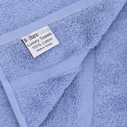 Luxury Hotel & Spa Collection Highly Absorbent, Quick Dry 100% Turkish Cotton 700 GSM, Eco Friendly Towel, for Bathroom Dobby Border Soft Bath Towel Set 27 X 54 -Wedgewood, Bath Towels - Set of 4
