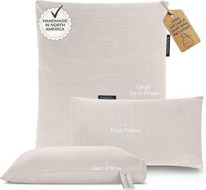BADESOFA® Luxury Bath Pillows for Tub Full Body Set - 3-Piece Bath Pillow Set with Premium Materials & CleanDry+ - Bathtub Pillows for Head and Neck Support - Tub Pillow for Bathtub in Ivory Pearl