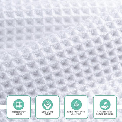 New Microfiber Waffle Bath Towels, 3 Pieces, Oversized, Soft, Absorbent, Fast Drying, Lint Free, Includes Bath, Face and Hand Towels