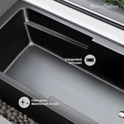 Voltaire 60 in. x 32 in. Acrylic Matte Black, Skirted Alcove, Integral, Right-Hand Drain, Apron Bathtub
