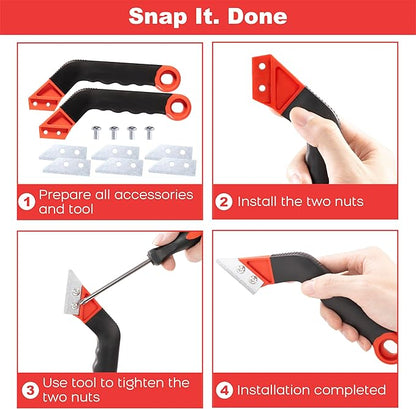 Grout Removal Tool Kit - 10-Piece Gifts for Men, Dad | 2 Scrapers, 6 Blades & 2 Brushes for Tile Grout Scraper & Cleaning, Bathroom, Kitchen, Floor Tiles - Durable & Easy to Use