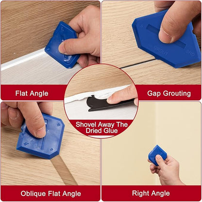 Caulk Gun Kit, Smooth Silicone Caulking Gun and Caulk Remover Tool, Sealant Finishing Tool Grout Scraper for Kitchen Bathroom Window Sink Joint, All in One with Gift Box