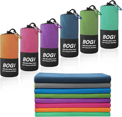 BOGI Microfiber Travel Sports Towel-Quick Dry Towel,Soft Lightweight Microfiber Camping Towel Absorbent Compact Travel Towel for Camping Gym Beach Bath Yoga Swimming Backpacking (M:40''x20''-Orange)