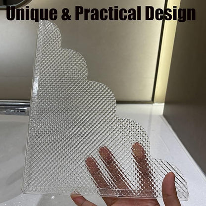 2PCS Shower Splash Guard for Bathtub Corner, 9.1 x 11.5 inches, Adhesive Water Guard for Bathroom Tubs and Sinks/Bathroom Gift/Accessories