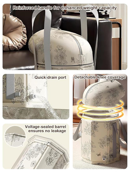 Foot Bath Basin Portable Travel Collapsible Foot Basin Folding Foot Bath Tub Soaking Feet Bucket for Camping Washing Fully Wrapped Knee Fumigation