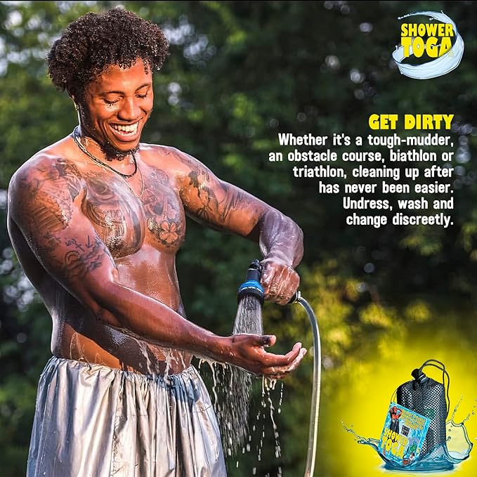 Shower Toga - Wearable Shower Garment, Privacy RV & Camping Shower, Surf Poncho, Shower Tent, or Portable Changing Room