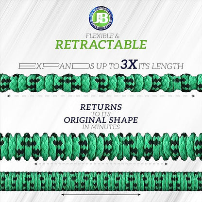 J&B XpandaHose 100ft Expandable Garden Hose – Ultra-Strong 3750D, 4-Layer Latex Core, Brass 3/4" Connectors, 10-Pattern Nozzle & Storage Bag – Lightweight, Kink-Reducing, Leak-Resistant