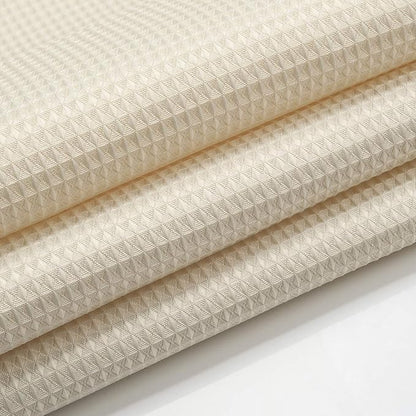 AmazerBath Waffle Shower Curtain, Heavy Duty Fabric Shower Curtain with Waffle Weave Hotel Quality Bathroom Curtains, 72 x 72 Inches (Cream Yellow)