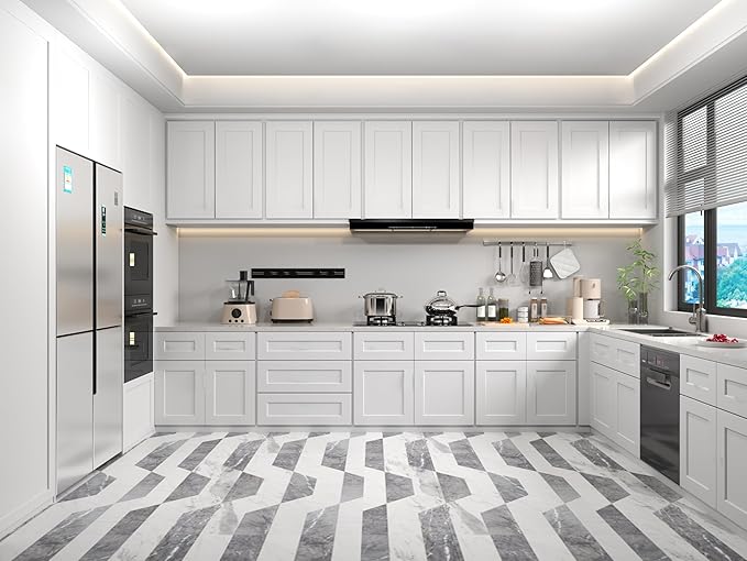 36 Inch Laundry Room Cabinets Wall Mounted, Solid Wood Over The Toilet Storage Cabinet, Bathroom Organizer Cabinets with 2 Shaker Door & 3 Shelves, Easy to Assemble for Kitchen, Garage - White