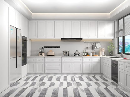 36 Inch Laundry Room Cabinets Wall Mounted, Solid Wood Over The Toilet Storage Cabinet, Bathroom Organizer Cabinets with 2 Shaker Door & 3 Shelves, Easy to Assemble for Kitchen, Garage - White