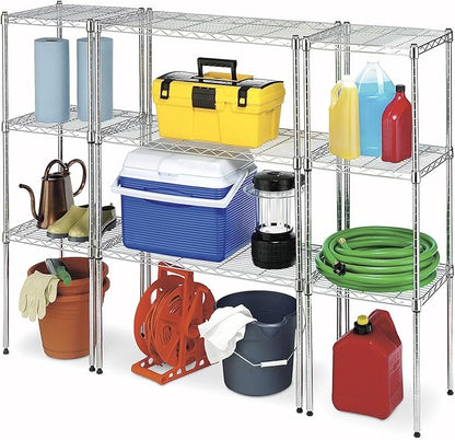 Whitmor 1 Tier Shelving Units, Wire Rack Storage Organizer, 30" L x 14" W x 15" H, Chrome