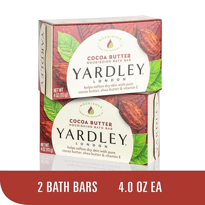 Yardley London Soap Bath Bar Bundle - 10 Bars: English Lavender, Oatmeal and Almond, Aloe and Avocado, Cocoa Butter, Lemon Verbena 4 Ounce Bars (Pack of 10, Two of each)