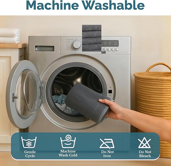 Casa Platino 100% Mercerized Cotton Hand Towels for Bathroom (16"x28") - Spa & Hotel Quality - Ring Spun - Quick Dry, Soft & Absorbent Bath Hand Towel Set of 4 - Pet Friendly, Pre Shrunk - Cool Grey
