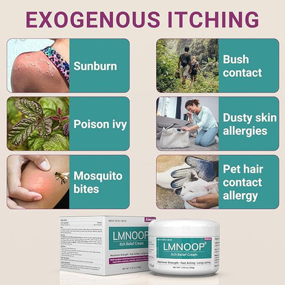 Anti Itch Cream, Extra Strength Anti-Itch Ointment, Relieves Rashes and Itching Caused by Insect Bites, Sunburns, Pet Hair, Dust Contact Allergies, and Poison Ivy, Poison Oak, and Poison Sumac 3.53OZ