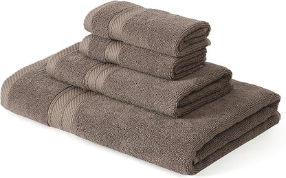 Modern Threads Trefoil Filigree 6-Piece 100% Cotton Towel Set – Reversible Yarn Dyed Jacquard – Includes 2 Bath Towels, 2 Hand Towels, 2 Washcloths – Absorbent, Quick Dry, Soft & Durable – Mocha Brown