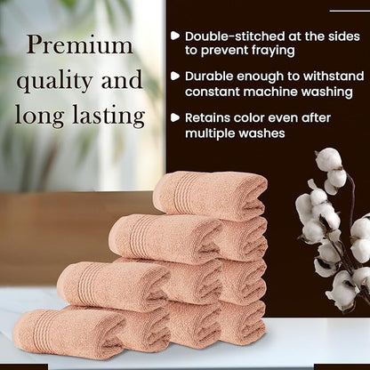 HALLEY Turkish Cotton Towels (Pack of 10) Washcloths Super Soft Highly Absorbent 100% Cotton Fingertip Towels for Bathroom and Kitchen for Mother’s Day (Peach)