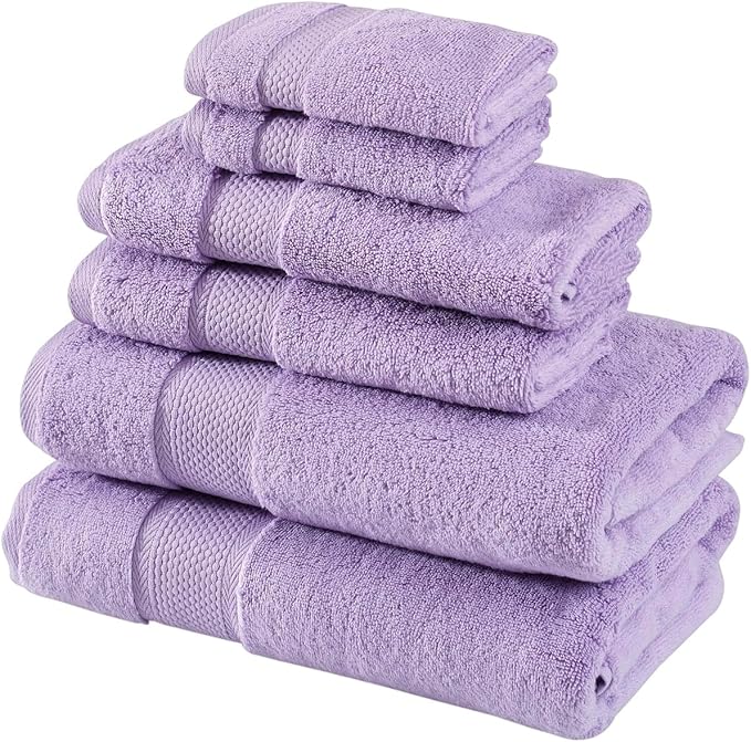 BAGNO MILANO Turkish Towels, Ultra Soft, Plush Luxury Turkih Cotton Bath Towels, Quick Dry Towel Set Made in Turkey (Lavender Purple, 2 Pcs Bath Towel Set)