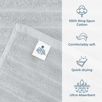 DAN RIVER Pack of 2 Bath Sheet 35x70 Inches, Extra Large Ribbed Oversized Bath Towels, Thick Absorbent Hotel Bath Towels - Highrise