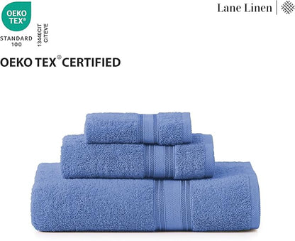 LANE LINEN Luxury Bath Towels Set - 6 Piece Set, 100% Cotton Bathroom Towel, Zero Twist, Quick Dry Shower Towels, Soft Absorbent Bath Towel, 2 Bath Towels, 2 Hand Towels, 2 Wash Cloths - Allure