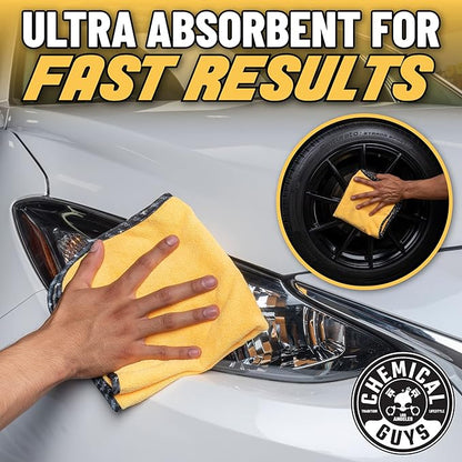 Chemical Guys ‎MIC_507_03 Automotive Microfiber Drying Chamois, Gold, 3 Pack, 24" x 16"