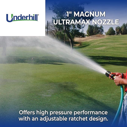 Underhill Magnum UltraMax Full Throttle High Flow Garden Water Hose Nozzle, Sprayer, 39-100 GPM 80 PSI, 1-Inch FHT, Jet, Soak, Fan, NG500-SFSH-10