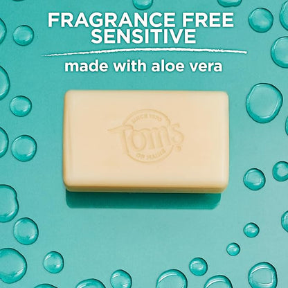 Tom’s of Maine Natural Beauty Bar Soap For Women and Men, Fragrance Free, Sensitive Skin, 5 oz Bar (Pack of 6)