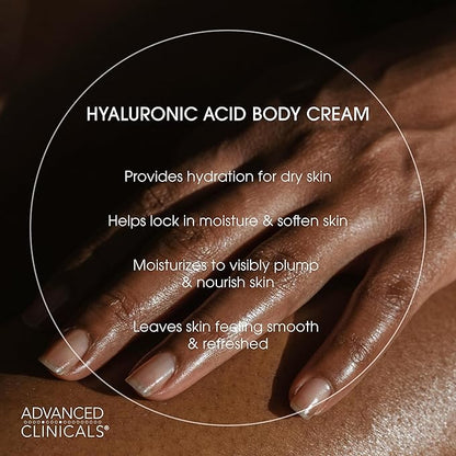 Advanced Clinicals Hyaluronic Acid Moisturizer + Fragrance Free Collagen Cream Face Moisturizer & Body Lotion 2pc Skincare Set For Women & Men Helps Reduce Appearance Of Crepey Skin & Dry Skin, 2pc