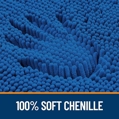 OLANLY Bathroom Rugs 30x20, Extra Soft Absorbent Chenille Bath Rugs, Rubber Backing Quick Dry, Machine Washable Bath Mats for Bathroom Floor, Tub and Shower, Home Decor Accessories, Deep Navy Blue