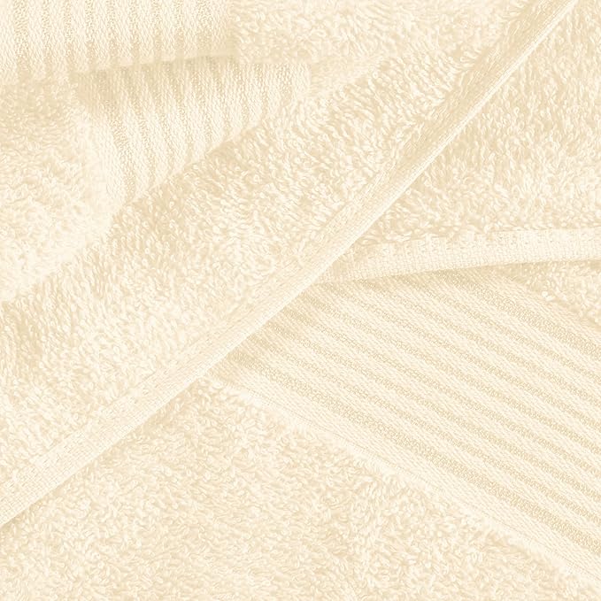 Elvana Home Cotton 2 Pack Oversized Bath Towel Set 28x55 inches, Large Bath Towels, Ultra Absorbant Compact Quickdry & Lightweight Towel, Ideal for Gym Travel Camp Pool - Ivory