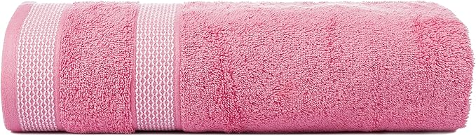 CASA COPENHAGEN Solitaire Mix 6 Pieces Towel Set- Grey Violet + Pink, 600 GSM 2Bath Towel 2Hand Towel 2Washcloth, Designed in Denmark Made of Soft Egyptian Cotton for Bathroom, Kitchen & Shower