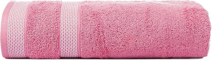 CASA COPENHAGEN Solitaire Mix 6 Pieces Towel Set- Grey Violet + Pink, 600 GSM 2Bath Towel 2Hand Towel 2Washcloth, Designed in Denmark Made of Soft Egyptian Cotton for Bathroom, Kitchen & Shower