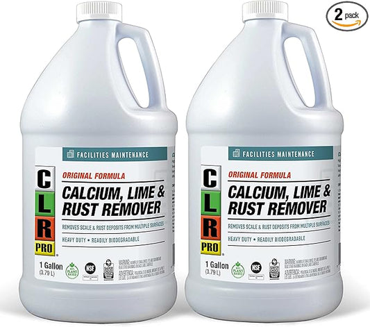 CLR PRO Calcium, Lime and Rust Remover, 1 Gallon Bottle (Pack of 2)