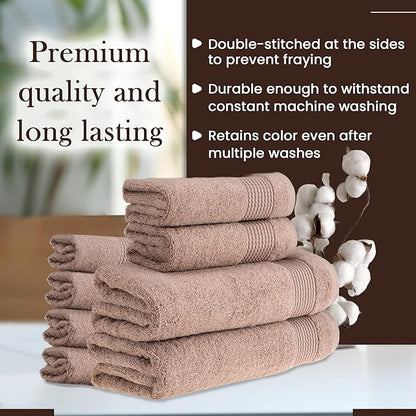HALLEY Turkish Cotton Towels (Set of 8) 2 Bath Towels 2 Hand Towels 4 Washcloths, Super Soft Highly Absorbent 100% Cotton Towels for Bathroom and Kitchen for Mother’s Day (Taupe)