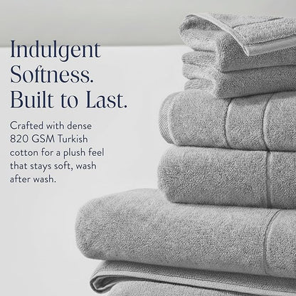 Brooklinen Super-Plush Turkish Cotton Hand Towels - Set of 2 - Cotton, 820 GSM, Highly Absorbent, Machine Washable, Perfect for Home & Bathroom (20" x 30", Smoke Grey)