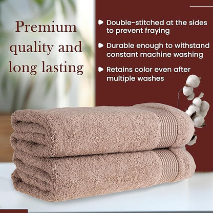 HALLEY Turkish Cotton Towels (Pack of 2) Bath Towels Super Soft Highly Absorbent 100% Cotton Towels for Bathroom and Kitchen for Mother’s Day (Taupe)