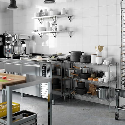 14" Deep x 42" Wide x 34" Height Wire Shelving Kit | 3-Tier | NSF Commercial Storage Rack Unit