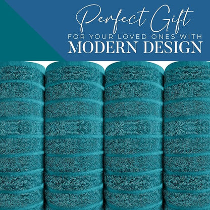 DAN RIVER Pack of 2 Bath Sheet 35x70 Inches, Premium Ribbed Oversized Towels for Adults, Super Soft and Quick Dry - Teal