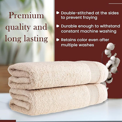 HALLEY Turkish Cotton Towels (Pack of 2) Bath Towels Super Soft Highly Absorbent 100% Cotton Towels for Bathroom and Kitchen for Mother’s Day (Ivory White)