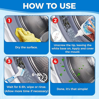 Mold Stain Remover Gel, Heavy Duty Washing Machine Cleaner, Multifunctional Stain Remover, Use on Home Sink,Toilet, Washing Machine, Seal Bathroom, Tile Grout Stains (8 Fl oz)