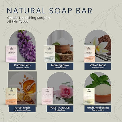 6 Pcs Men Natural Handmade Body Soaps 5 OZ Pack Set Rugged Essence Long lasting Fragrance Luxurious Scents with Natural Ingredients – Sulfate & Paraben Free, Vegan Soap