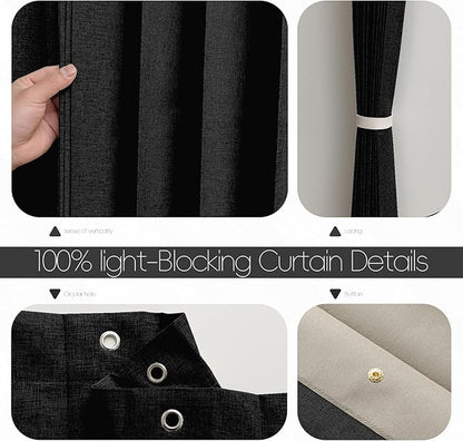 100% Blackout Fabric Folding Door Curtain with Magnetic Closure - Accordion Style for Sliding Doors, Closets,Wardrobe and Temporary Door Solutions Doorway Curtains（W42 x L78, Black，1 Panel）