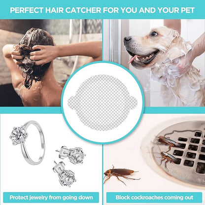 100 Pack, Disposable Shower Drain Hair Catcher Mesh Stickers