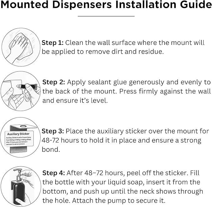 White Shampoo and Conditioner Dispenser Set Wall Mounted by Brighter Barns - Shower Dispenser 3 Chamber No Drill - Refillable Shampoo and Conditioner Bottles for Shower Wall in Airbnb, Hotel (White)
