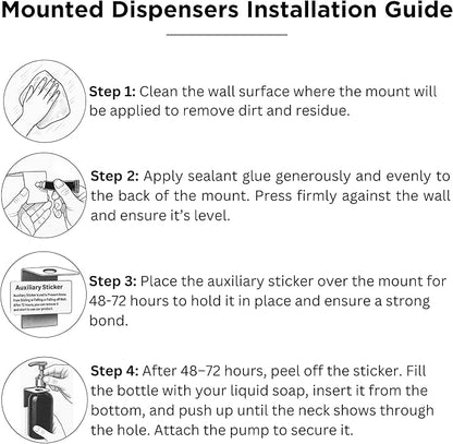 White Shampoo and Conditioner Dispenser Set Wall Mounted by Brighter Barns - Shower Dispenser 3 Chamber No Drill - Refillable Shampoo and Conditioner Bottles for Shower Wall in Airbnb, Hotel (White)