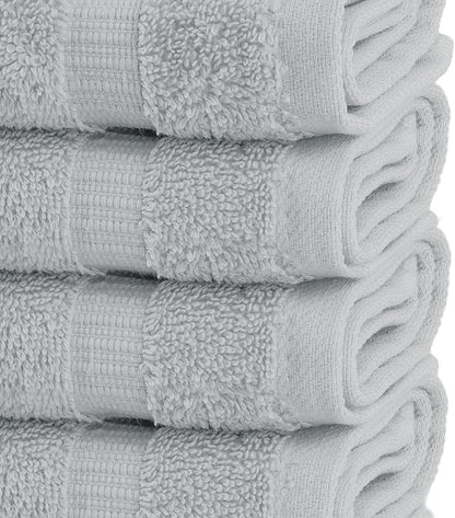 Chakir Turkish Linens Premium Cotton Absorbent Turkish Towels (Washcloths - 12 Piece, Silver Gray)
