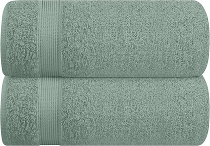 Belizzi Home Cotton 2 Pack Oversized Bath Sheet 35x70, Large Bath Sheet, Ultra Soft, Absorbent, Compact, Eco-Friendly, Recyclable, Quick Drying and Lightweight Towel - Jade